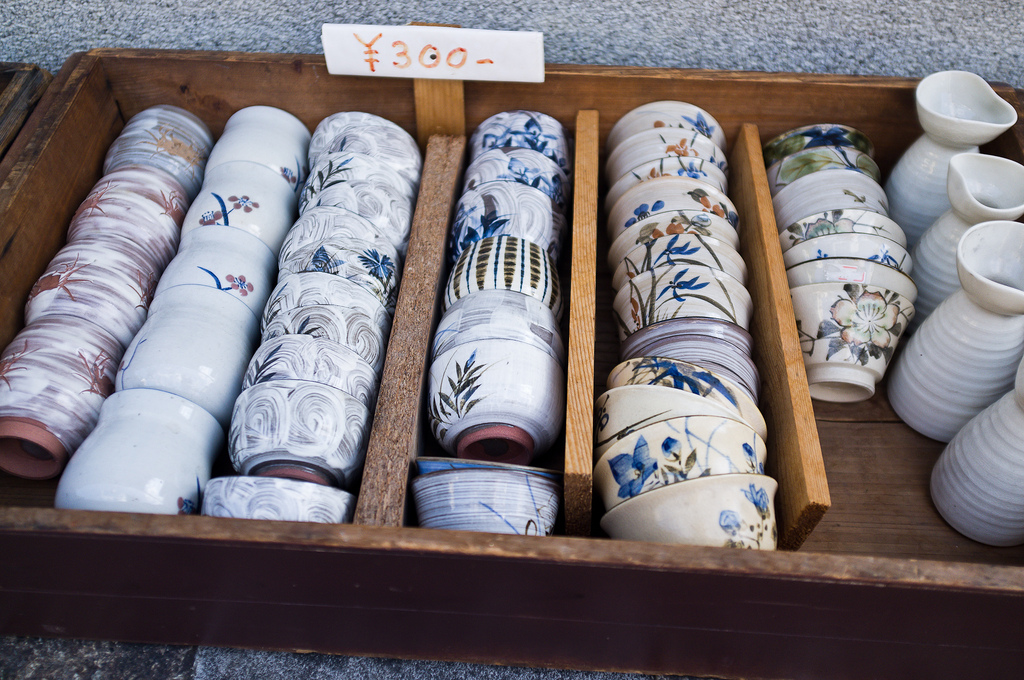 Kyoto, Japan. Souvenir Shopping Snapshot Browsing Kiyomizu pottery Souvenir Finder