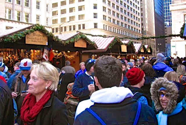 Like all good markets, Chicago's Christkindlmarket is crowded.