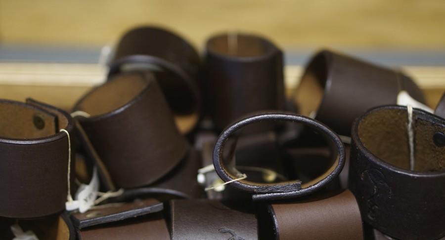 Leather napkin holders-- souvenir from Vasa Museum Gift Shop (Stockholm, Sweden)