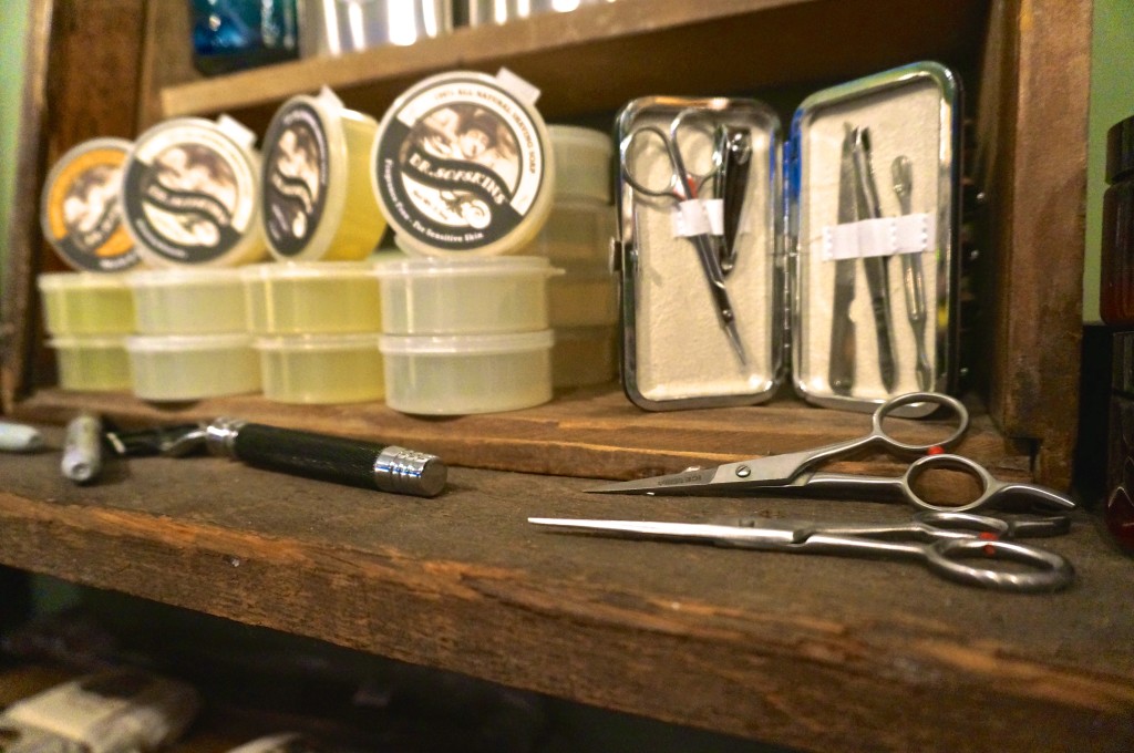 It's nice to have a place to shop for men's gifts, like this stall from Dr Sofskin, offering natural products.