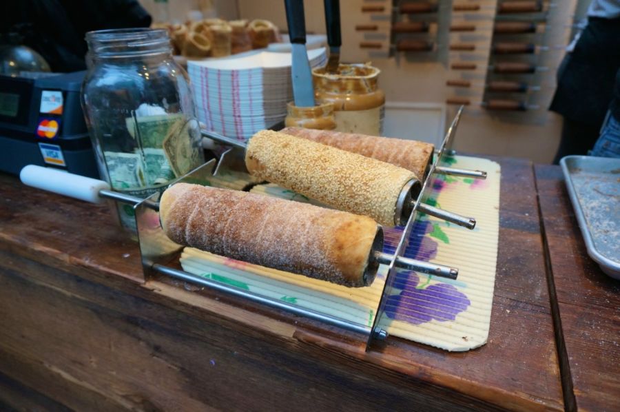 Premade, toaster oven "chimney cakes" from Bryant Park's Winter Wonderland.