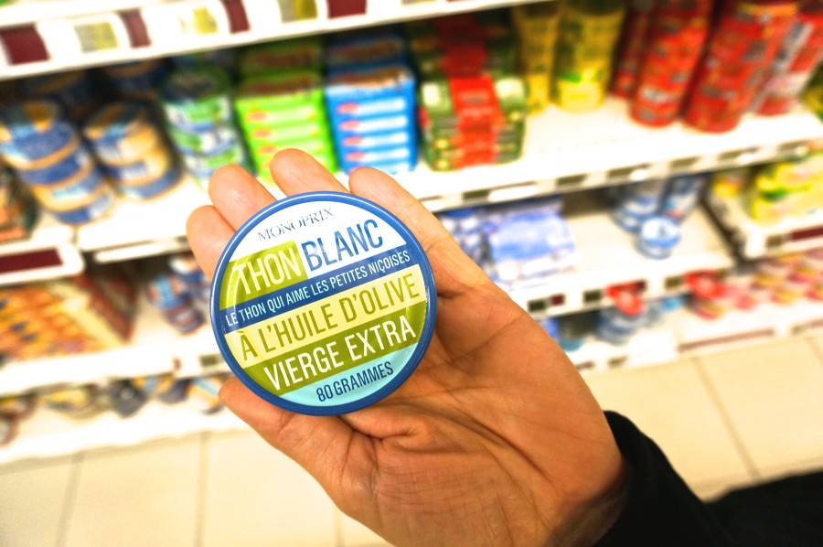French tuna in olive oil individual serving Monoprix