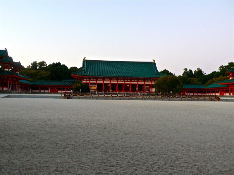 heinan temple dusk kyoto japan
