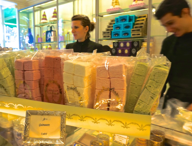 Pastel marshmallows at Laduree Paris are tempting.