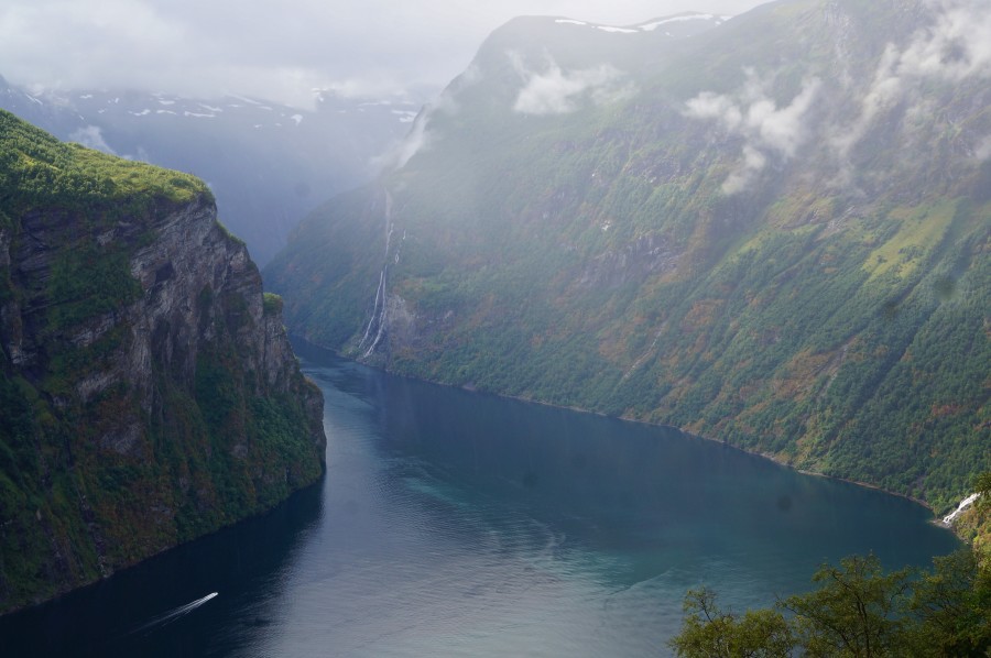 geiranger fjord view from above