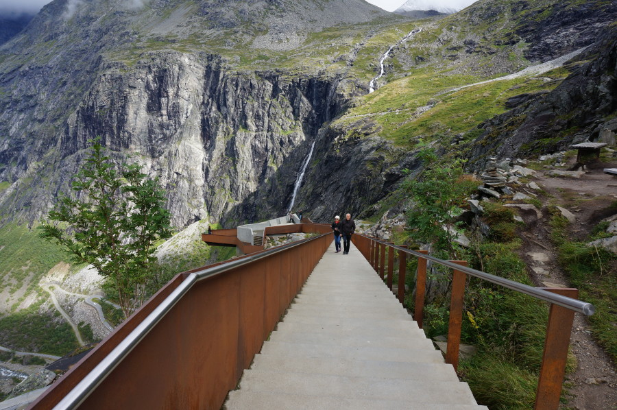 trollstigen lookout point road zig zag norway