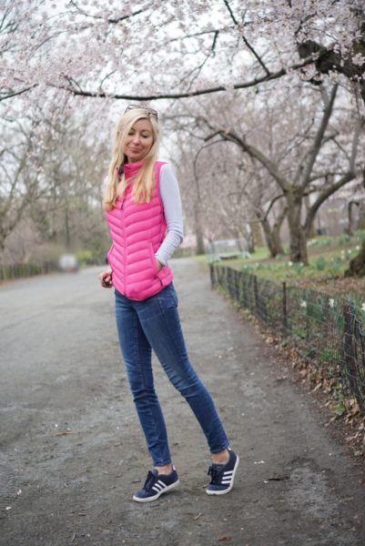 pink down vest