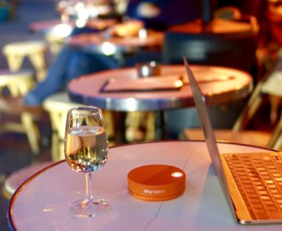 The Best (and Worst!) Holiday Gifts for Travelers 2017 My Skyroam solis working hard at a cafe in the Marais in Paris.