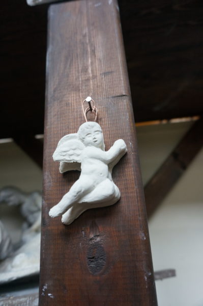 Florence sculpture studio: cherub christmas ornanment.