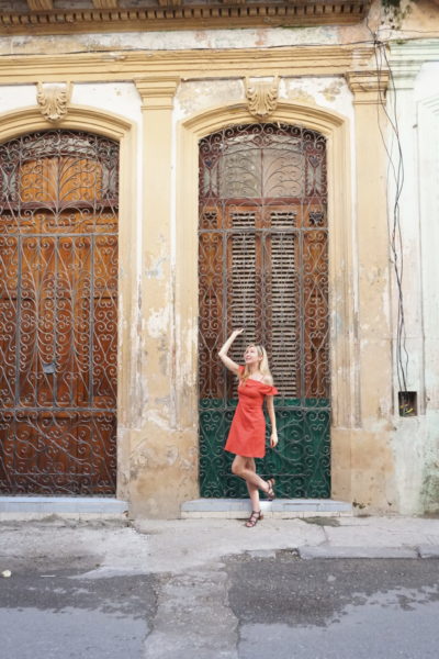what resort wear pack havana cuba cute red dress ruffle off shoulder