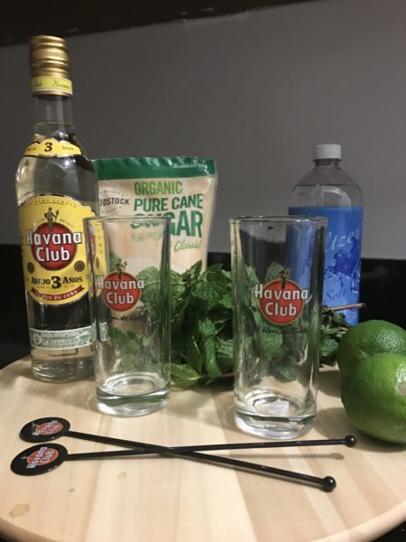 cuban souvenir havana club 3 year rum mojitos glasses