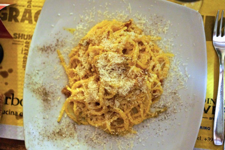 carbonara typical roman dish monti