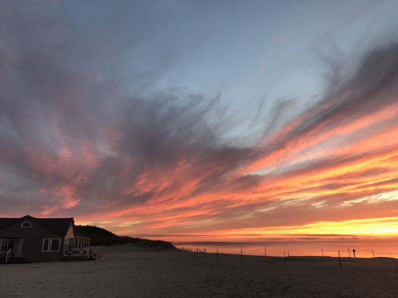nantucket sunset orange sky island