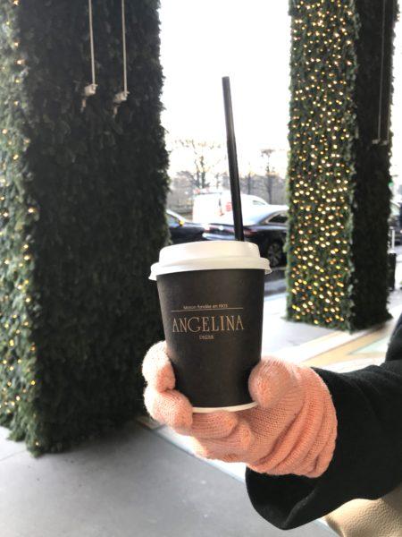 Angelina hot chocolate paris take out cup