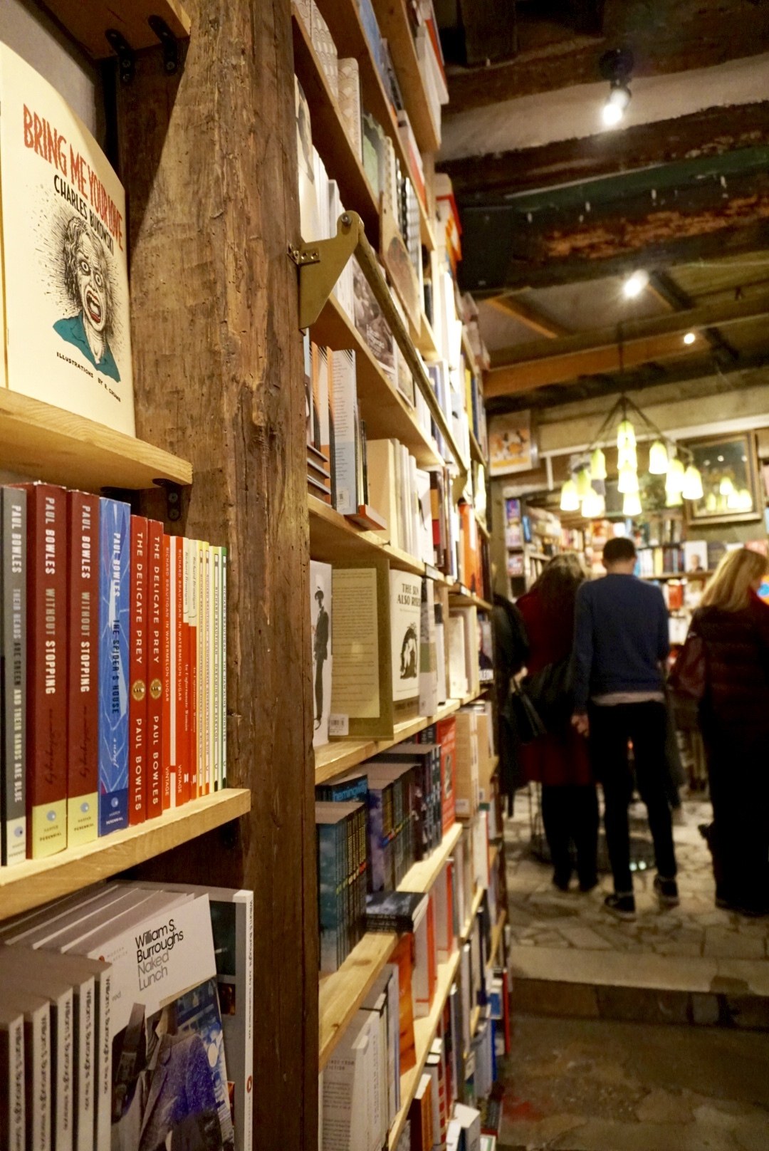 Shakespeare and company bookstore inside store shelves