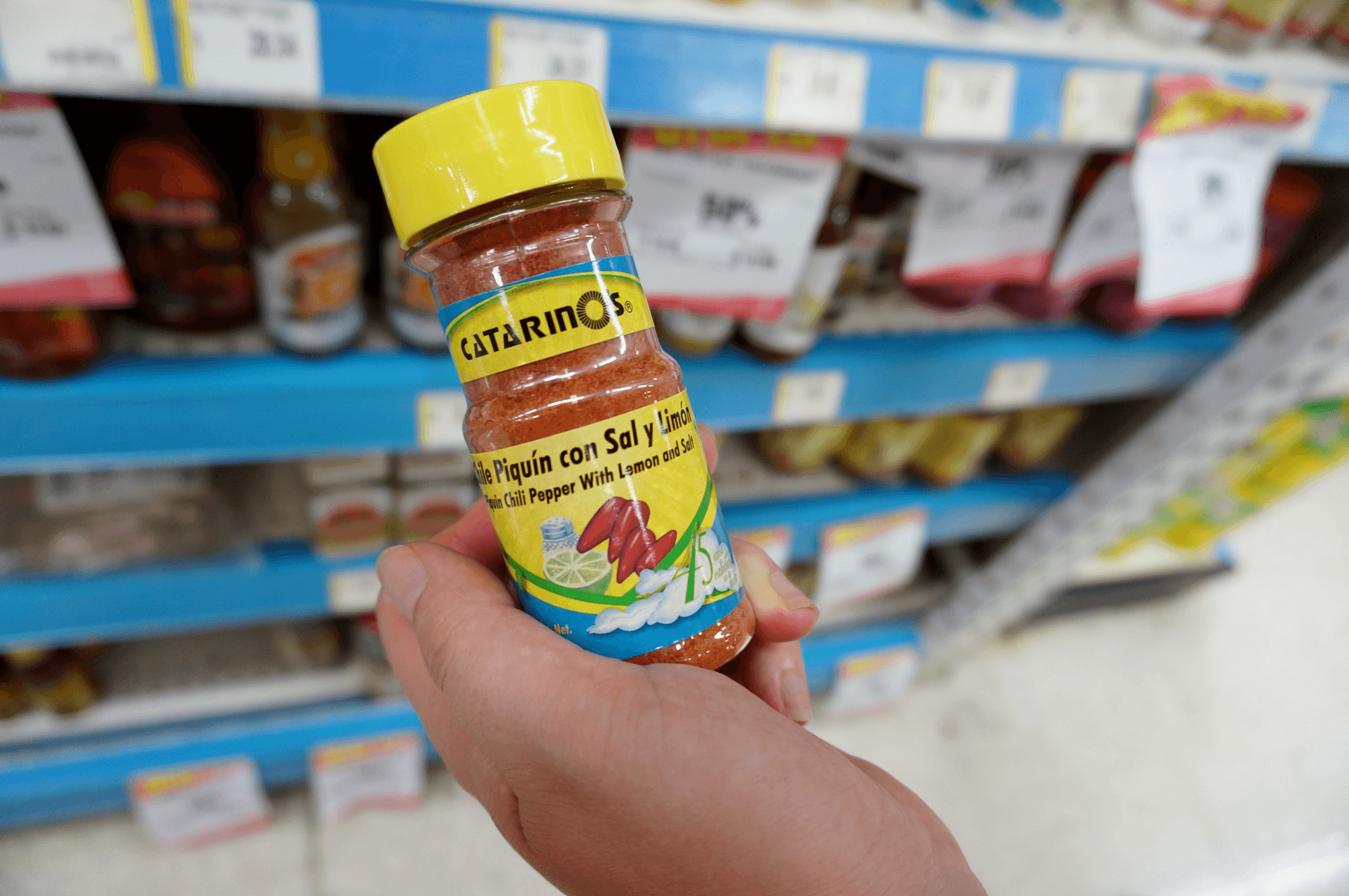 Mexican supermarket souvenirs chili salt photo