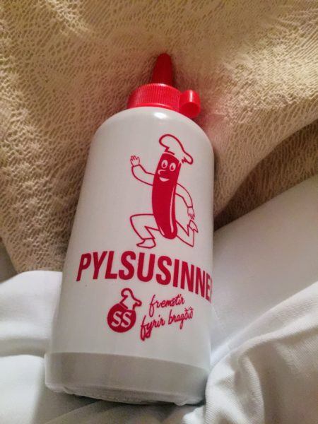 My icelandic souevnir: a sweet brown mustard topping for hot dogs.