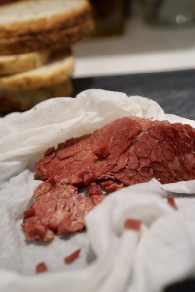 heating corned beef microwave steam damp