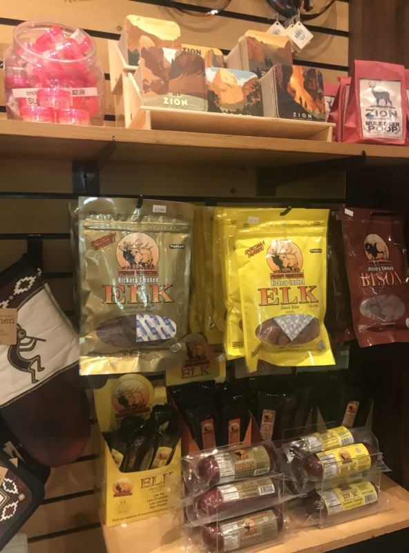 Unique Souvenirs from Zion National Park, elk and bison beef jerkey