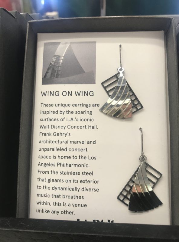Gehry Walt Disney Concert Hall museum gift shop earrings souvenir