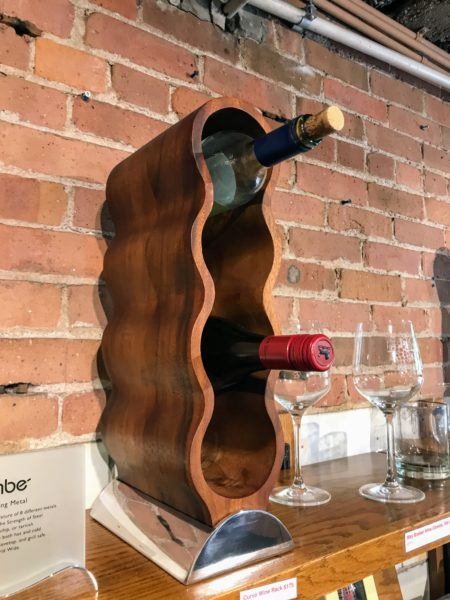 Frank Lloyd Wright inspired wine rack designs at gift shop in Oak Park, Illinois #chicago #architecture